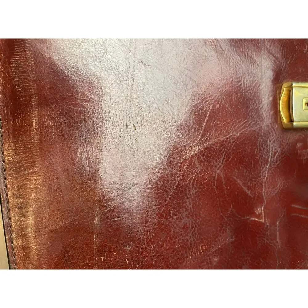 Bosca Old Leather Partners Briefcase Burgundy With Key